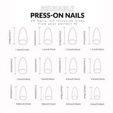 Qfdian  24 long water drop shaped pressing nails French irregular nail art works&1 friction strip and 1 jelly gel