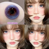 Qfdian  2PCS Gilding Prescription Contact Lenses Cosmetics Eye Color Lenses Fashion Pupils Myopia Colored Contact Lenses Violet