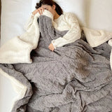 Qfdian  Winter Thick Lamb Fleece Blankets Thick Wide Flannel Bedroom Sofa Soft Breathable Warm Cover Sofa Blanket Small Blankets for Bed