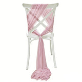 Qfdian  10pcs 20x275cm Rust Red Chiffon Chair Sashes Soft Chair Decor for Wedding Party Ceremony Church with Chair Luxury Decoration