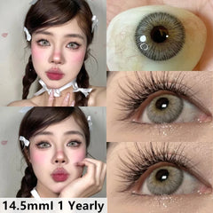 Qfdian 1pair Natural Color Contact Lenses for Eyes Brown Contacts Gray Lenses Fashion Lenses Blue Eyes Contacts Lenses