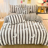 Qfdian  Plush 4-piece Set Winter Constant Temperature Quilt Cover Coral Fleece Sheet Children's 3-piece Set Bedding Article PillowCase