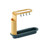 Qfdian Telescopic Sink Drain Rack Soap Sponge Holder Self Adhesive Kitchen Paper Towel Holder Punch Free Roll Kitchen Acces