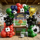 Qfdian  109Pcs Soccer Balloon Garland Kit |   Perfect for Kids' Football Birthday Parties & Game Day Celebrations 🎈