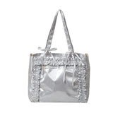 Qfdian 2025 New Women Vintage Students Tote Bags Fashion Transparent All Match Shoulder Ita Bag Casual Chic Bow Y2k Aesthetic Handbags