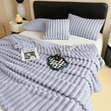 Qfdian  New Imitation Rabbit Plush Autumn Winter Warm Blanket and Pillowcase or Only Blankets Soft Warmth Throw Blanket for Sofa Lounger