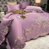 Qfdian European-Style Bed Sheet Four-Piece Set 100 Cotton High-End Atmospheric Ice Silk Quilt Cover Pure Cotton Bedding