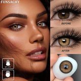 Qfdian  1 Pair Colored Contact Lenses for Eyes Blue Pupil Beautiful Eye Contacts Natural Soft Brown Gray Lenses Yearly Cosmetic