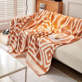 Qfdian Boho Sofa Covers, Chenille Couch Cover for Dogs Geometric Jacquard Sofa Slipcover Living Room Pet Furniture Protector Washable
