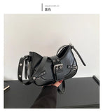 Qfdian Fashion Armpit Bag For Women New Y2K Underarm Bags Solid Color Crescent Shoulder Bag High Quality Crossbody Phone Pouch