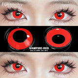 Qfdian  Cosplay Blind Black Lenses Anime White Eye Color Lens Halloween Vampire Lenses Cosmetic Colorful Multicontacts Red Lens