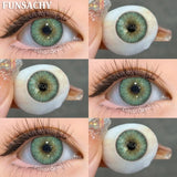 Qfdian  1 Pair Colorcon Eye Contact Lenses Natural Brown Gray Pupils for Eyes Cosmetics Yearly Blue Color Lens Green Softlens
