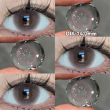 Qfdian  1 Pair Halloween Contact Lenses Beauty Eye Color Lenses Cosplay Pupils Myopia Lens with Prescription Natural Blue Lens