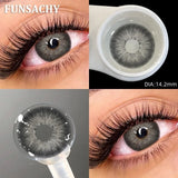 Qfdian  1pair METATRON Color Contact Lenses for Eyes Brown Eye Contacts Gray Pupils Yearly Use Women Cosmetics Color Eye Lens