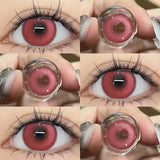 Qfdian Colored Contacts for Eyes Myopia Annual Cosmetic Lenses Correction Degree Green Red Natural Pupils Contact Lens Yearly