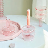Qfdian Pink Wedding Table Centerpieces Candle Holder Wedding Decoration Flower Vase Home Decoration Accessories Vases Room Decor