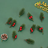 Qfdian  Mini Plastic Simulation Red Berries Bouquet Christmas Artificial Pine Needle Berry Home Party Decor DIY Craft Garland Decoration