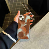 Qfdian Blue brown motting phone case for iphone 14pro 15pro 16promax 13 16 15 12 pro max 13pro 14 vintage autume winter glacier shell