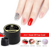 MSHARE 3d Top Coat No Wipe Vanish Polish 4 In 1 Shell Nail Art Topcoat Rhinestone Reinforce Builder Nail Extension Gel 10ml