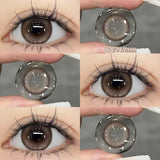 Qfdian  2PCS Gilding Prescription Contact Lenses Cosmetics Eye Color Lenses Fashion Pupils Myopia Colored Contact Lenses Violet