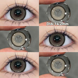 Qfdian  1 Pair Halloween Contact Lenses Beauty Eye Color Lenses Cosplay Pupils Myopia Lens with Prescription Natural Blue Lens