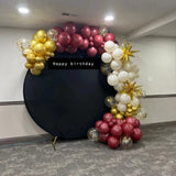 Qfdian  95pcs Gold Wine Red White Balloons Arch Garland Kit, for Birthday Baby Shower Wedding Party Graduation Celebration Decoration