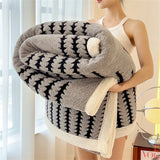 Qfdian  Thicken Warm Flannel Blanket Super Soft Fluffy Queen Blanket Single Double Size Cozy Skin-friendly Multifunctional Nap Blanket
