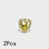 Qfdian 1/2/5Pcs Niche design zirconia hollowed-out heart-shaped teeth dental ornaments,hip-hop braces,and heart-shaped dental ornaments