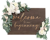 Artificial Wedding Arch Flowers Kit Boho Dusty Rose Blue Eucalyptus Garland Drapes for Wedding Decorations Welcome Sign