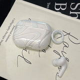 Qfdian Clear Silicone Case For AirPods2 3 4 Pro 2 2nd Generation Earphone Accessories Protection Cover Simple White Curve With Keychain