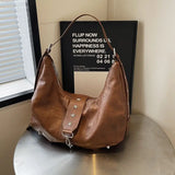 Qfdian Luxury Design Elegant Casual Women's Handbags Y2k Aesthetic Office Lady Underarm Bag Vintage Grunge All Match Ins Shoulder Bags