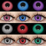 Qfdian New Fashion Color Contact Lenses for Eyes Anime Purple Eyes Cosplay Contacts Lenses Colorful Makeup Eyes Cosmetic Lenses