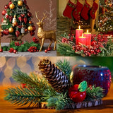 Qfdian  30 Pack Realistic Pine Branches with Lush Green Foliage for Christmas Tree Decorations Weddings Home Winter Decor