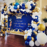 Qfdian  Royal Blue Balloons Garland Arch Kit White Gold Confetti Balloon Boy Birthday Party Graduation Baby Shower Wedding Decorations