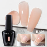 Qfdian  15ml Semi-permanent Rubber Base For UV Gel Nails Polish Manicure LED Hybrid Enamel Lakiery Hybrydowe Vernis Gel Varnishes