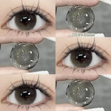 Qfdian  2PCS Colored Contact Lenses Gilding Prescription Contact Lenses Cosmetics Eye Color Fashion Pupils Myopia Violet Lenses