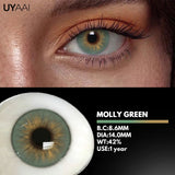 Qfdian  1Pair Fashion Big Lenses Colored Contact Lenses for Eyes Beauty Blue Eyes Lenses Natural Green Brown Grey Lens