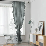Qfdian  New Ruffled Cotton Linen Curtain Indoor Decorative Partition Floating Window Shade Minimalist Semi Blackout Versatile Sunblind