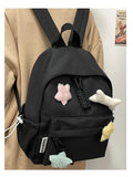 Qfdian Women Students Simple All Match Kawaii Backpack Sweet Cute Star Bone Schoolbags Casual Y2k Aesthetic Fashion Preppy Backpacks