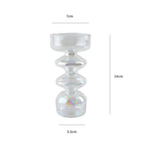 Qfdian Glass Candle Holder Home Decor Nordic Rainbow Vase Flower Table Living Room Decoration Candlestick Holder for Wedding