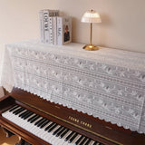 Qfdian  Lace Piano Cover Half & Full Modern Minimalist Dustproof American Style Decorative Cloth Shawl for Upright & Digital Piano Cover