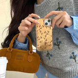 Qfdian Golden glacier ins autume flower fundas for iphone 16promax 13 14pro 16 15 pro max 15promax 13pro 14 shockproof phone case