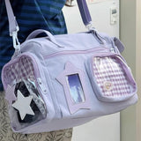 Qfdian  Transparent Casual Travel Shoulder Ita Bags Y2k Aesthetic All Match Trendy Gym Bag Casual Women Streetwear Handbags Crossbody
