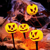 Qfdian  Waterproof Solar Halloween Pathway Stake Lights Pumpkin Ghost Mummy Witch Design Outdoor Garden Yard Party Decoration Lights