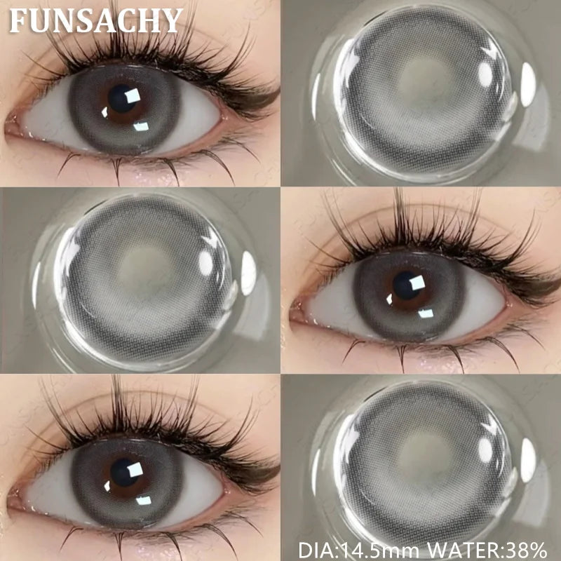 Qfdian 1 Pair Myopia 0~-8.00 Degree Color Contact Lenses for Eyes Natural Lenses with Prescription Diopter Eye Contacts Yearly