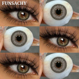 Qfdian  1 Pair Natural Color Contact Lenses for Eyes Brown Lenses Colorcon Korean Lens Yearly Beautiful Grey Eyes Big Black Len