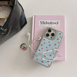 Qfdian  Drop Glue Polka Dot Bow Cherry Suitable For Iphone 16 Phone Case 15 Pro Max 14 Girl Heart 13 All Inclusive Anti Fall