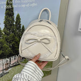 Qfdian  All Match Y2k Aesthetic Fairy Lace Backpack Simple Mini Fashion Cute Heart Bow Schoolbags Sweet Kawaii Backpacks Women Students
