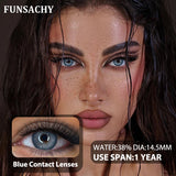 Qfdian  1Pair Big Eyes Gray Lenses Korean Natural Lenses Color Contact Lens Eyes Brown Blue Beautiful Pupil Lentes Cosmetics