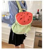 Japanese Letter Embroidery Schoolbags Y2k Aesthetic Student Casual Travel Backpacks Contrast Color Sweet Kawaii Bags for Women